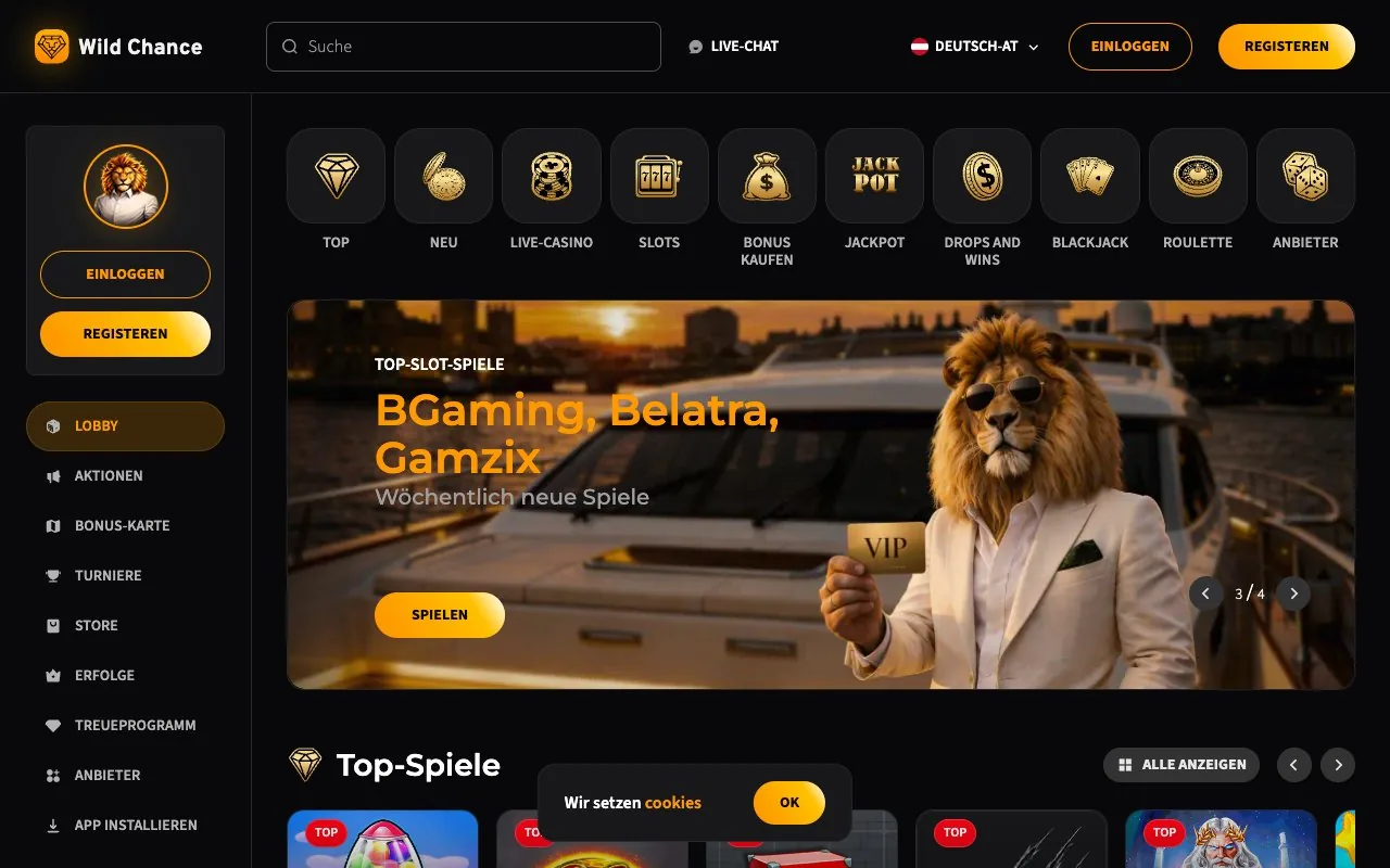 Wild Chance interface
